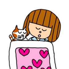 Junko and cat. sticker #11033759