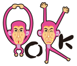 pink monkey for work sticker #11037443