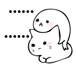Gentle cat and seal 2. sticker #11039221