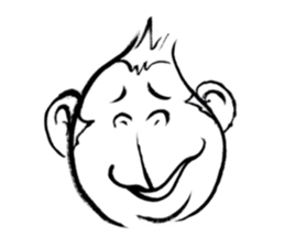 Brush of monkey sticker #11039487