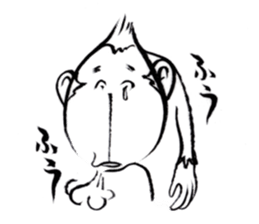 Brush of monkey sticker #11039508
