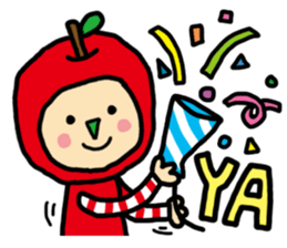 Apple and strawberry sticker #11040083