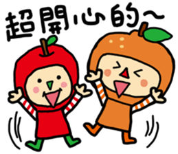 Apple and strawberry sticker #11040089
