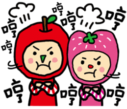 Apple and strawberry sticker #11040097