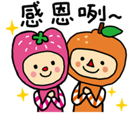 Apple and strawberry sticker #11040104