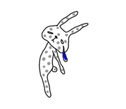Polka-dot bunny sticker #11041922