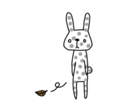 Polka-dot bunny sticker #11041923