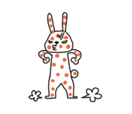 Polka-dot bunny sticker #11041925