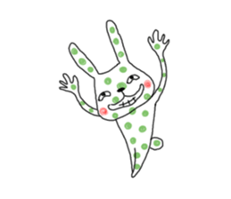 Polka-dot bunny sticker #11041926