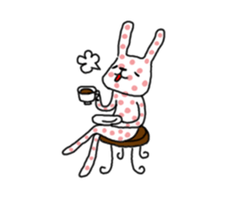 Polka-dot bunny sticker #11041929