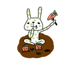Polka-dot bunny sticker #11041930