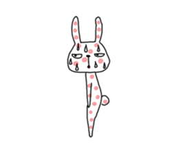 Polka-dot bunny sticker #11041931