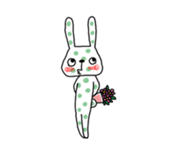 Polka-dot bunny sticker #11041933