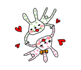Polka-dot bunny sticker #11041934
