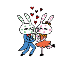 Polka-dot bunny sticker #11041935