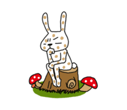 Polka-dot bunny sticker #11041938