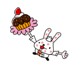 Polka-dot bunny sticker #11041941