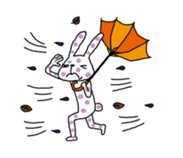 Polka-dot bunny sticker #11041946