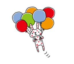 Polka-dot bunny sticker #11041949