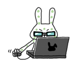 Polka-dot bunny sticker #11041950