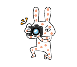 Polka-dot bunny sticker #11041951