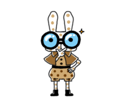 Polka-dot bunny sticker #11041952