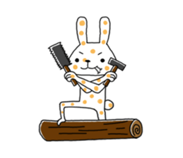 Polka-dot bunny sticker #11041954