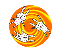 Polka-dot bunny sticker #11041956