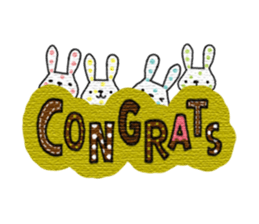 Polka-dot bunny sticker #11041959