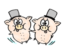 The pig sticker which dances!!BUTASUTA sticker #11042892