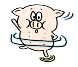 The pig sticker which dances!!BUTASUTA sticker #11042896