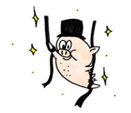 The pig sticker which dances!!BUTASUTA sticker #11042914
