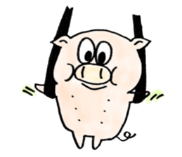 The pig sticker which dances!!BUTASUTA sticker #11042916