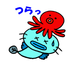 Sticker of Mr.colorful catfish 3 sticker #11043157