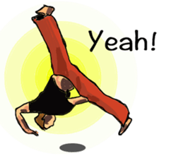 Friends of amusing Capoeira in En sticker #11047124