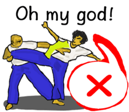 Friends of amusing Capoeira in En sticker #11047125