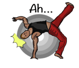 Friends of amusing Capoeira in En sticker #11047128
