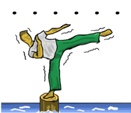 Friends of amusing Capoeira in En sticker #11047131