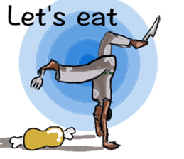 Friends of amusing Capoeira in En sticker #11047157