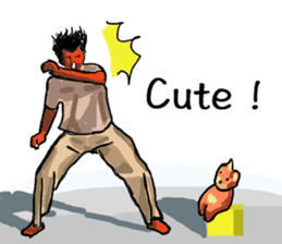 Friends of amusing Capoeira in En sticker #11047158