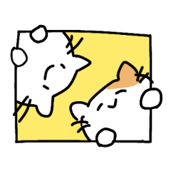 Sticker of the white kitten