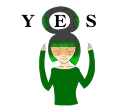 gradient colors girl sticker #11054755