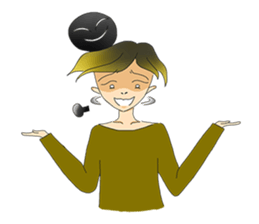 gradient colors girl sticker #11054761