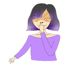 gradient colors girl sticker #11054766