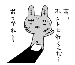 Rabbit with many wounds sticker #11057338