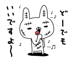 Rabbit with many wounds sticker #11057355