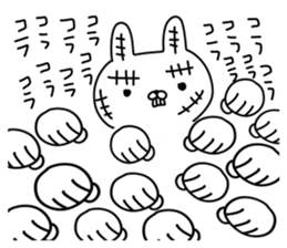 Rabbit with many wounds sticker #11057356