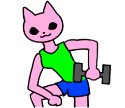 Nyamy the Fitness cat sticker #11058511