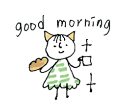 Girl cat of ear sticker #11059008