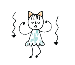 Girl cat of ear sticker #11059010